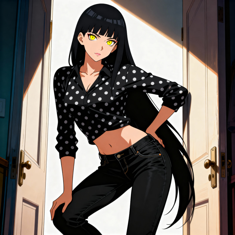 Elegant Anime Woman in Striking Naruto Style Portrait Elegant Anime Woman in Striking Naruto Style Portrait