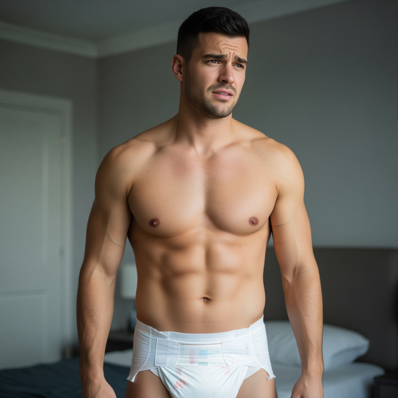 Macho Man in Medical Diaper - Unique Fashion Statement Macho Man in Medical Diaper - Unique Fashion Statement