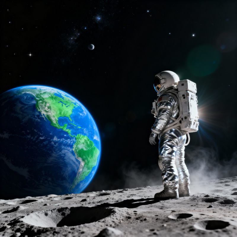 Astronaut on Moon: A Captivating Cosmic Scene Astronaut on Moon: A Captivating Cosmic Scene