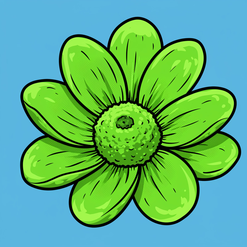 Green Flower Cartoon Texture Design Green Flower Cartoon Texture Design