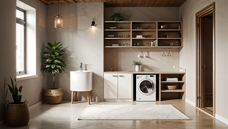 Wabi-Sabi Inspired Laundry Room Design Wabi-Sabi Inspired Laundry Room Design