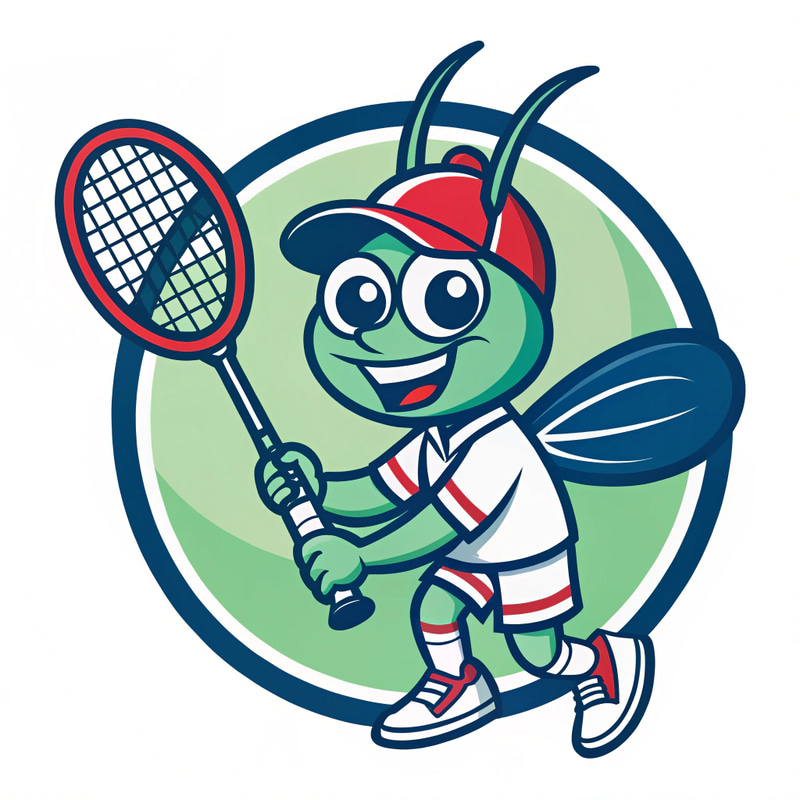 Cricket Playing Badminton Mascot Sports Logo