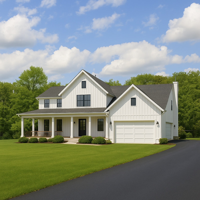 Modern Farmhouse Exterior with Front Porch Design