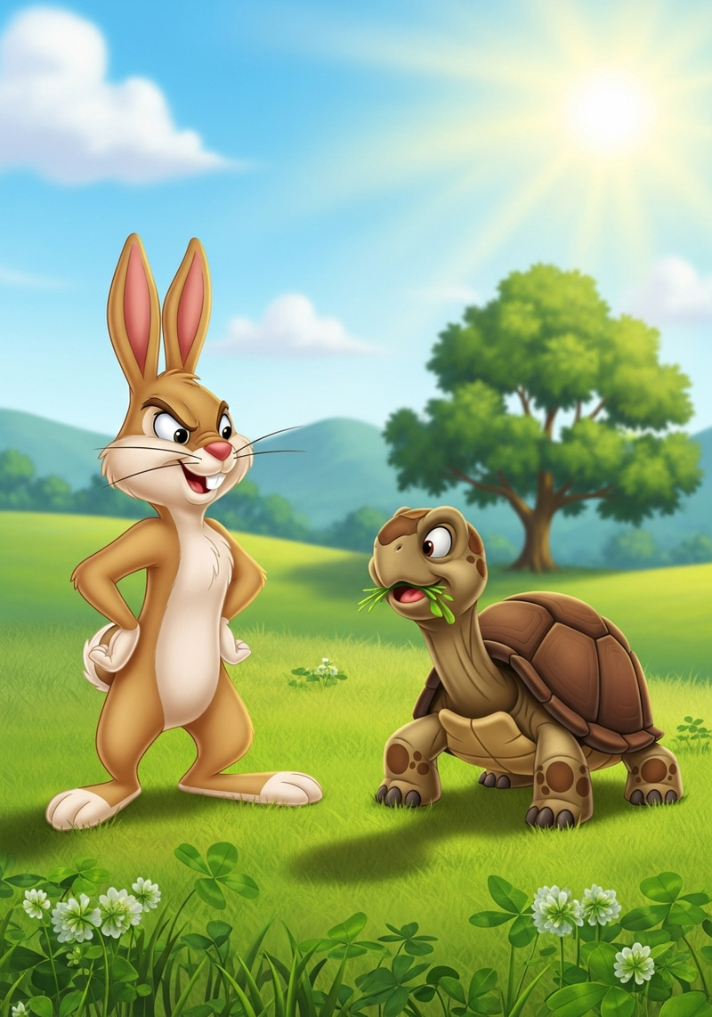 Charming 3D Animation of Rabbit and Tortoise Charming 3D Animation of Rabbit and Tortoise