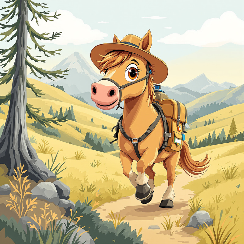 Friendly Stylized Horse Adventure Illustration Friendly Stylized Horse Adventure Illustration