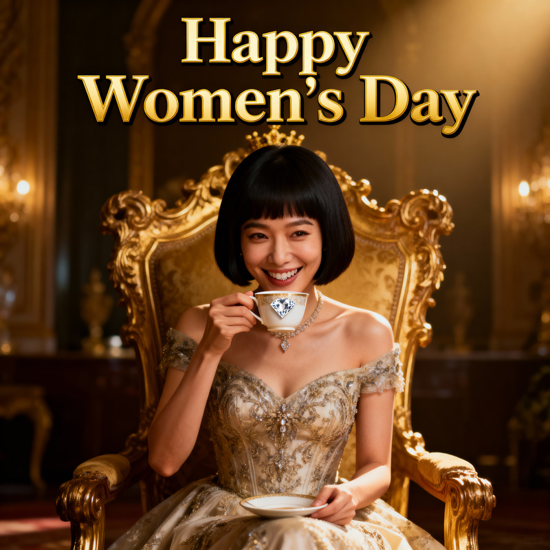 Happy Women's Day Movie Poster - Queen with Coffee Happy Women's Day Movie Poster - Queen with Coffee