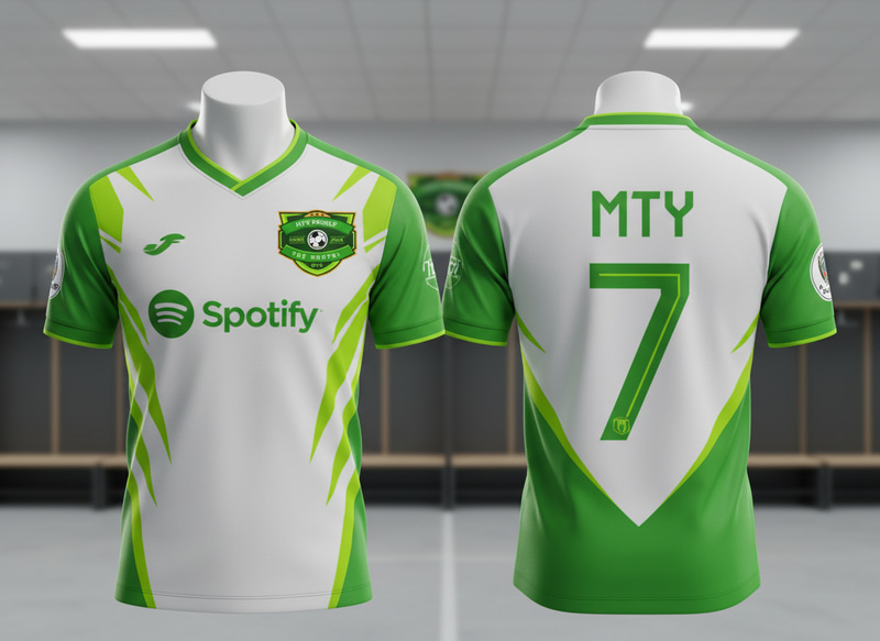 White & Green Futsal Jersey - Spotify Sponsor