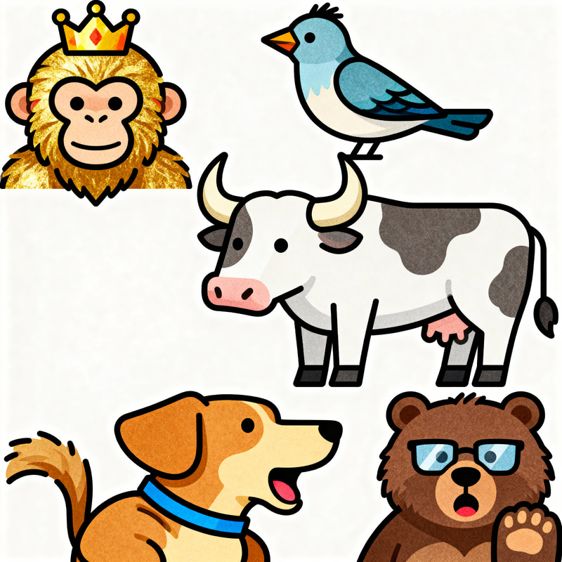 Sassy Clip Art: King Monkey, Bird, Cow & Friends Sassy Clip Art: King Monkey, Bird, Cow & Friends