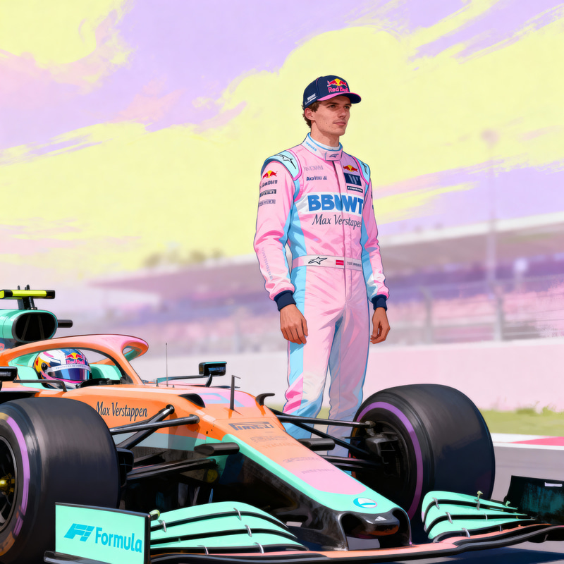 Pastel Art of Formula 1's Max Verstappen Pastel Art of Formula 1's Max Verstappen