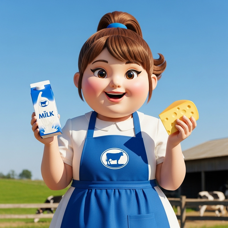 Charming Dairy Brand Mascot Design Charming Dairy Brand Mascot Design