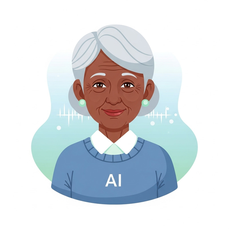 Friendly AI Icon for Seniors Friendly AI Icon for Seniors