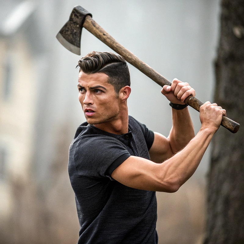Ronaldo with an Axe: Epic Image Ronaldo with an Axe: Epic Image