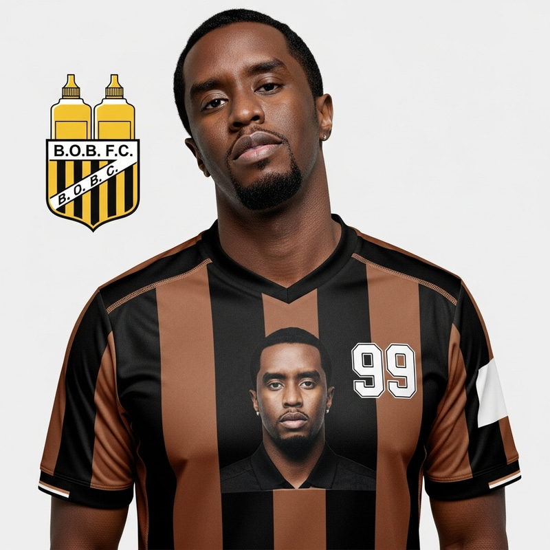 Diddy Jersey: Black & Brown Stripes Football Club