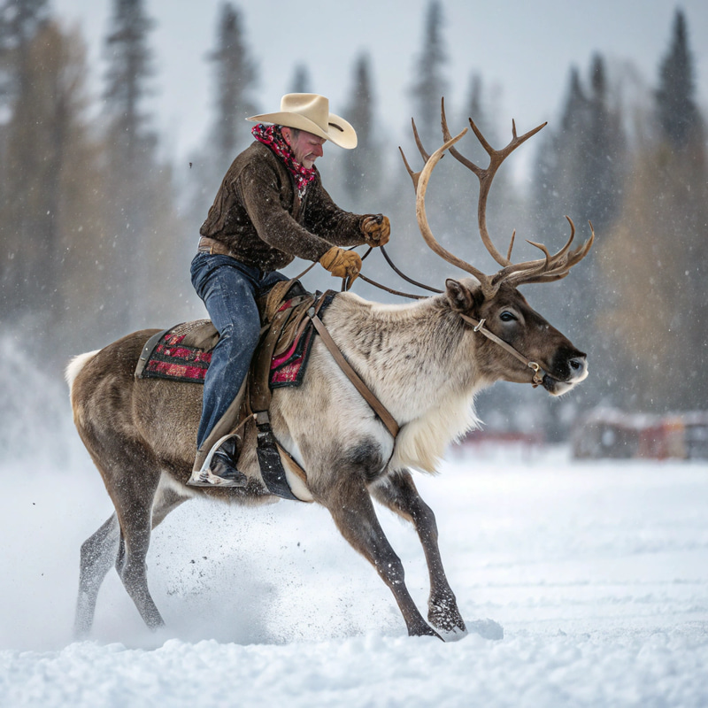 Reindeer Riding Rodeo Style - A Unique Experience Reindeer Riding Rodeo Style - A Unique Experience