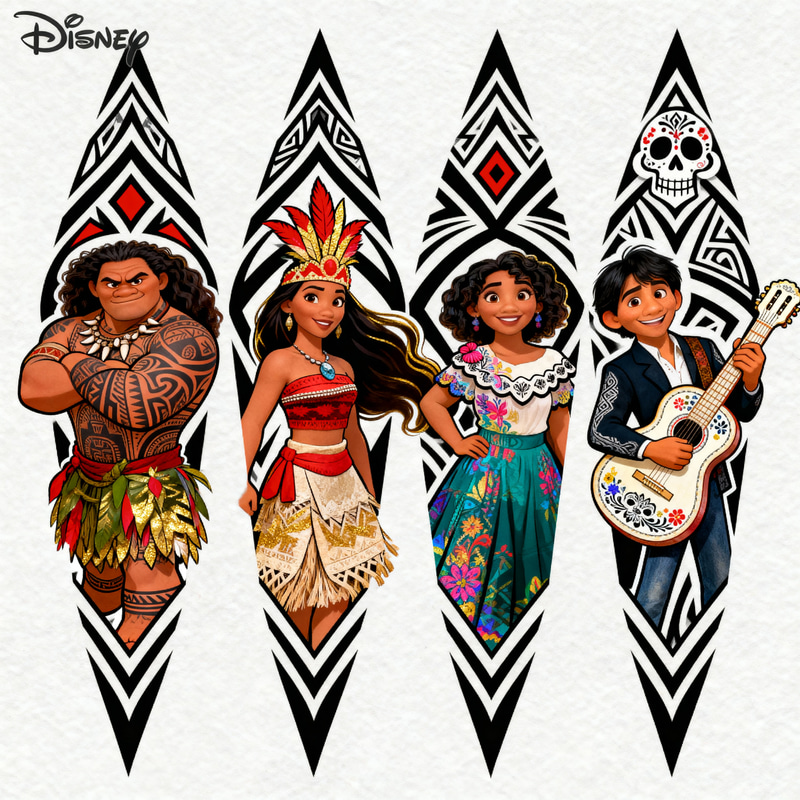 Disney Tribal Tattoo Designs Featuring Moana & More