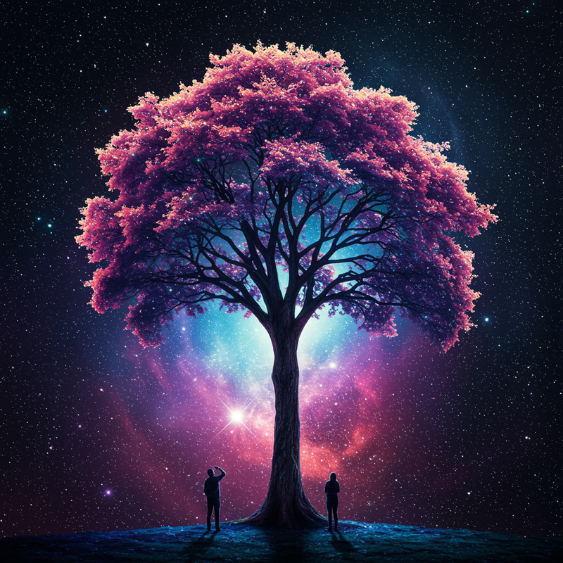 Surreal Cosmic Tree Art: A Dreamlike Journey Surreal Cosmic Tree Art: A Dreamlike Journey