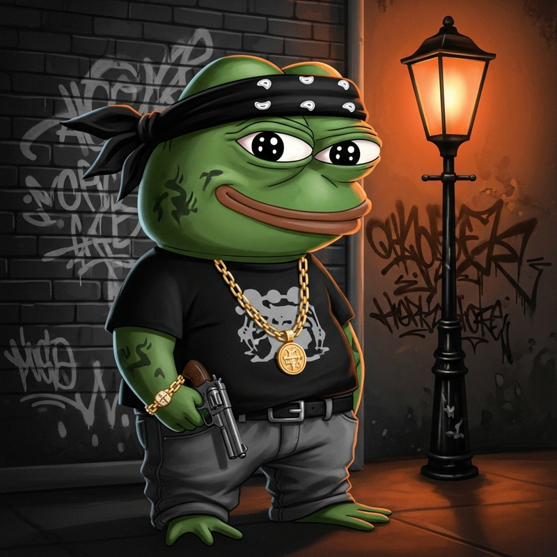 Pepe the Hood Gangster Style Art Pepe the Hood Gangster Style Art