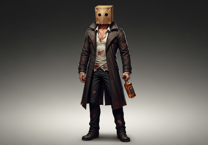 CPS3 Style Gaming Character with Trench Coat