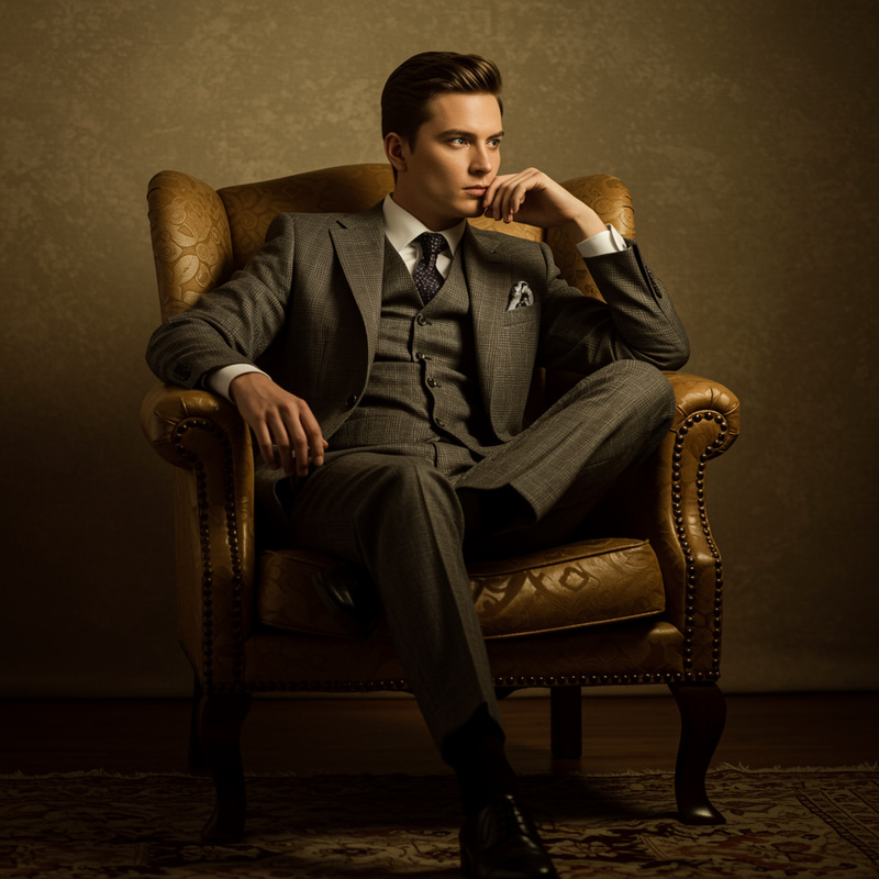 Timeless Elegance: A Model in Tailored Suit Timeless Elegance: A Model in Tailored Suit