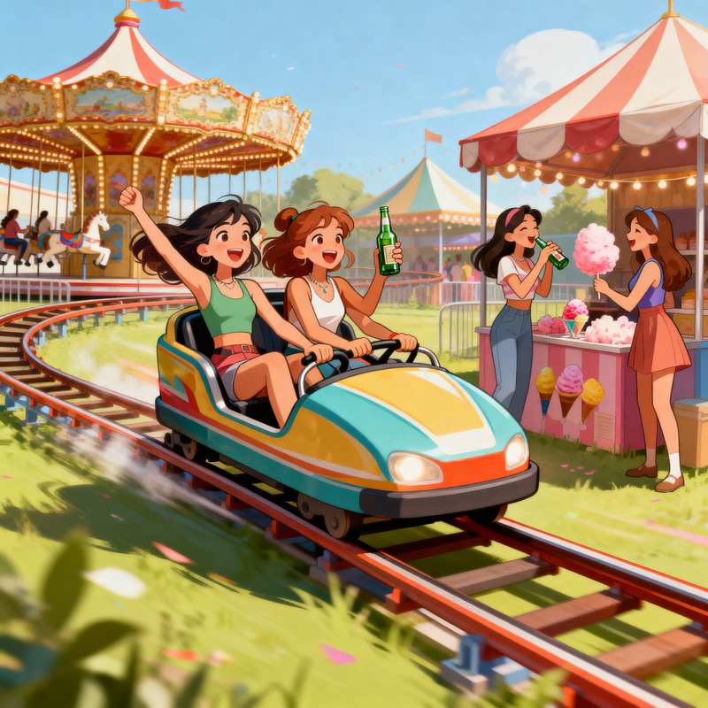 Fun Day at the Amusement Park with Friends Fun Day at the Amusement Park with Friends