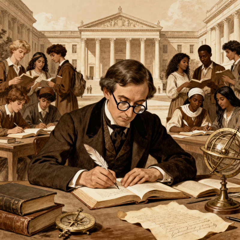 Diligent Scholar in 19th Century University Caricature Diligent Scholar in 19th Century University Caricature