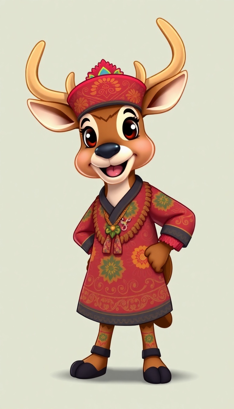 Friendly Kalimantan Selatan Deer Mascot Design Friendly Kalimantan Selatan Deer Mascot Design