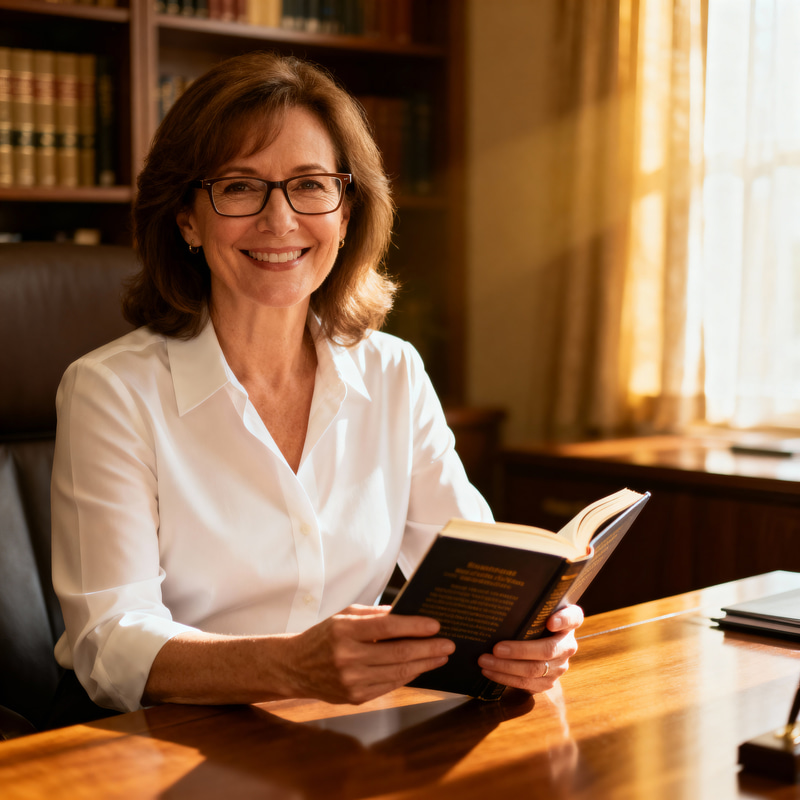 Warm Principal’s Office: A Professional Woman's Image