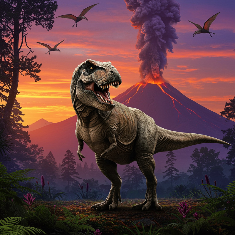 Majestic T-Rex in a Lush Primal Forest Majestic T-Rex in a Lush Primal Forest