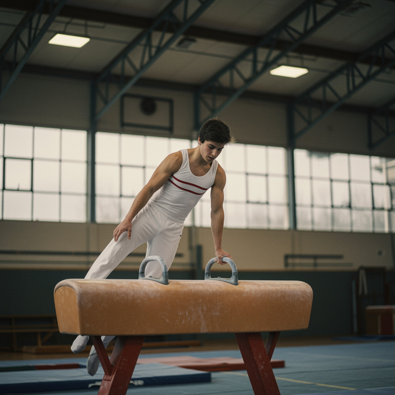 Retro Gymnast on Parallel Bars - Creative Art Retro Gymnast on Parallel Bars - Creative Art