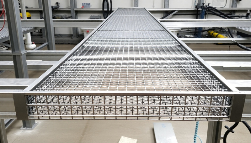 Mesh Cable Tray Cover with Clamps - 1500mm Long Mesh Cable Tray Cover with Clamps - 1500mm Long