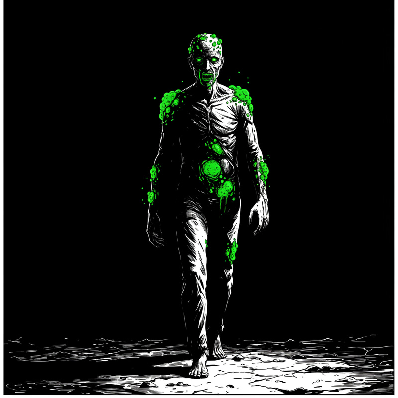 Menacing Humanoid Figure in Horror Comic Style Menacing Humanoid Figure in Horror Comic Style
