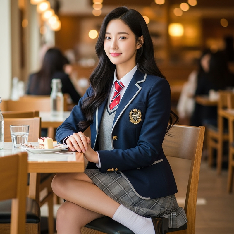 Beautiful Korean Girl in School Uniform Beautiful Korean Girl in School Uniform