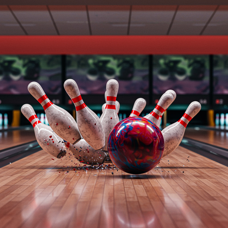 Dynamic Bowling Ball Action Shot Dynamic Bowling Ball Action Shot