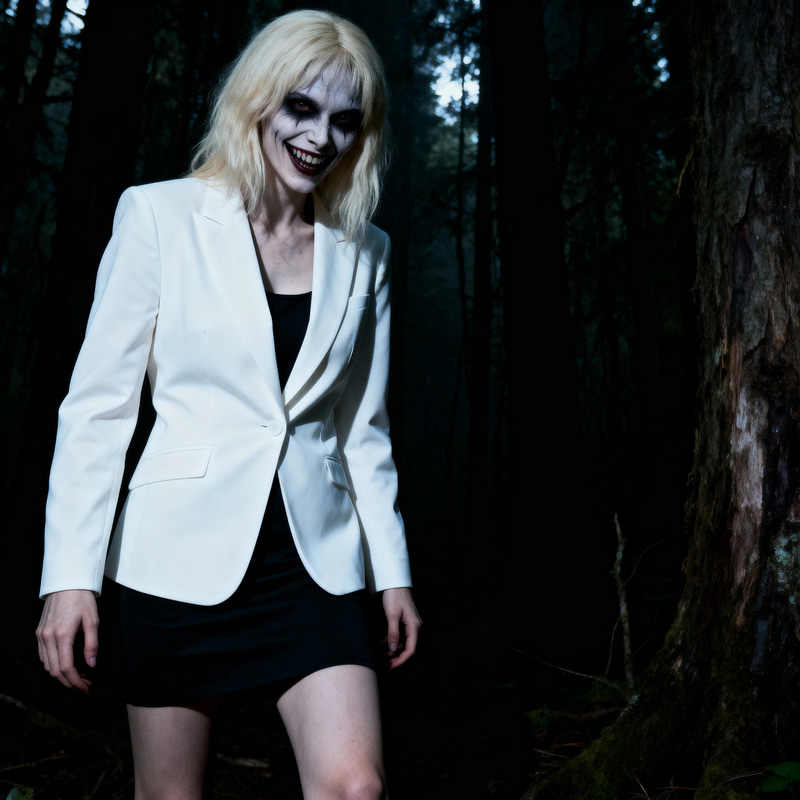 Creepy Lady in White Suit: Dark Forest Mystery