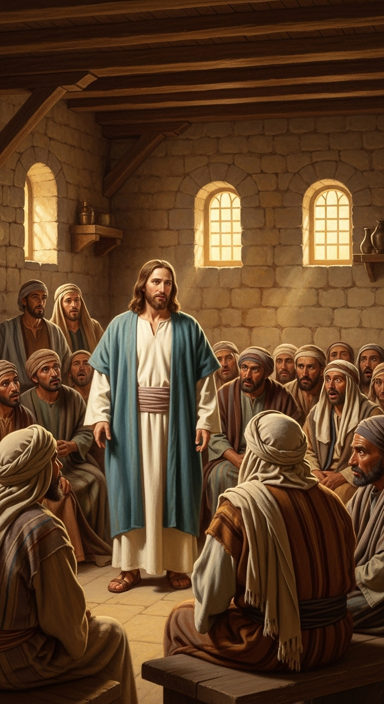 Jesus Teaching in a Village Synagogue