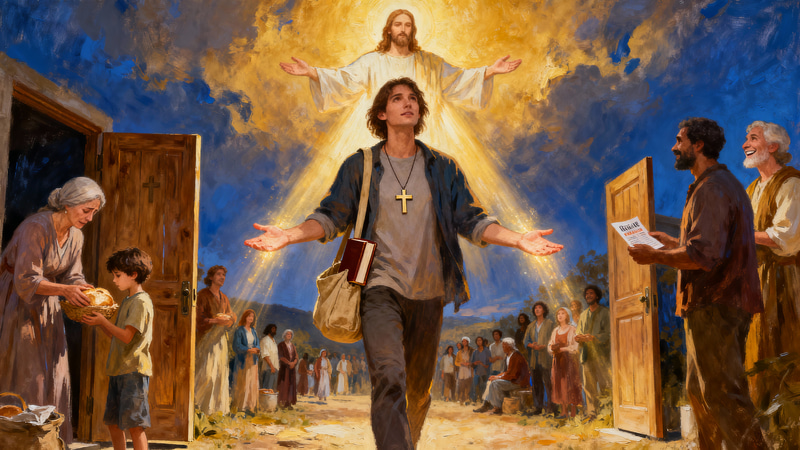 Empowered by Divine Light: A Modern Ministry Scene Empowered by Divine Light: A Modern Ministry Scene