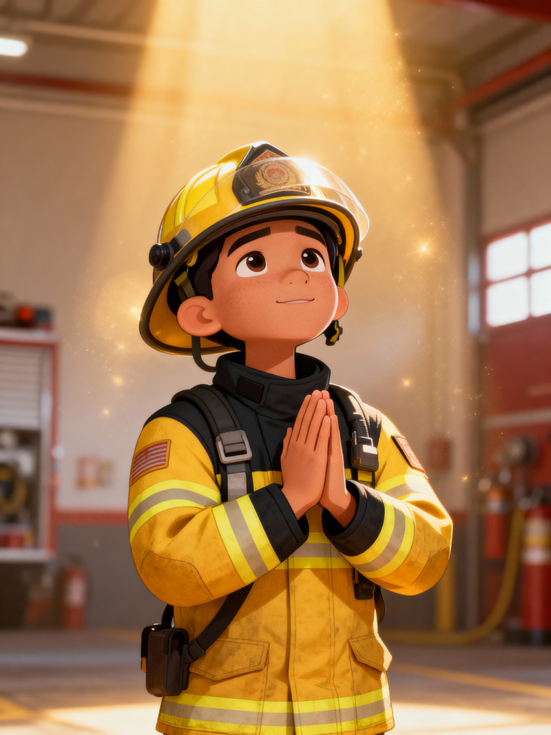 Filipino Firefighter Trainee: Hope in Prayer Filipino Firefighter Trainee: Hope in Prayer