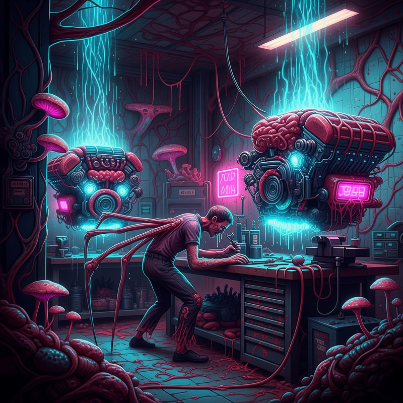 Organic Mechanic Psychedelic Horror Art Organic Mechanic Psychedelic Horror Art