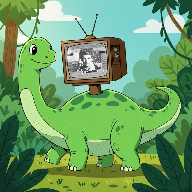 Dinosaur with a TV Head: A Unique Creation Dinosaur with a TV Head: A Unique Creation