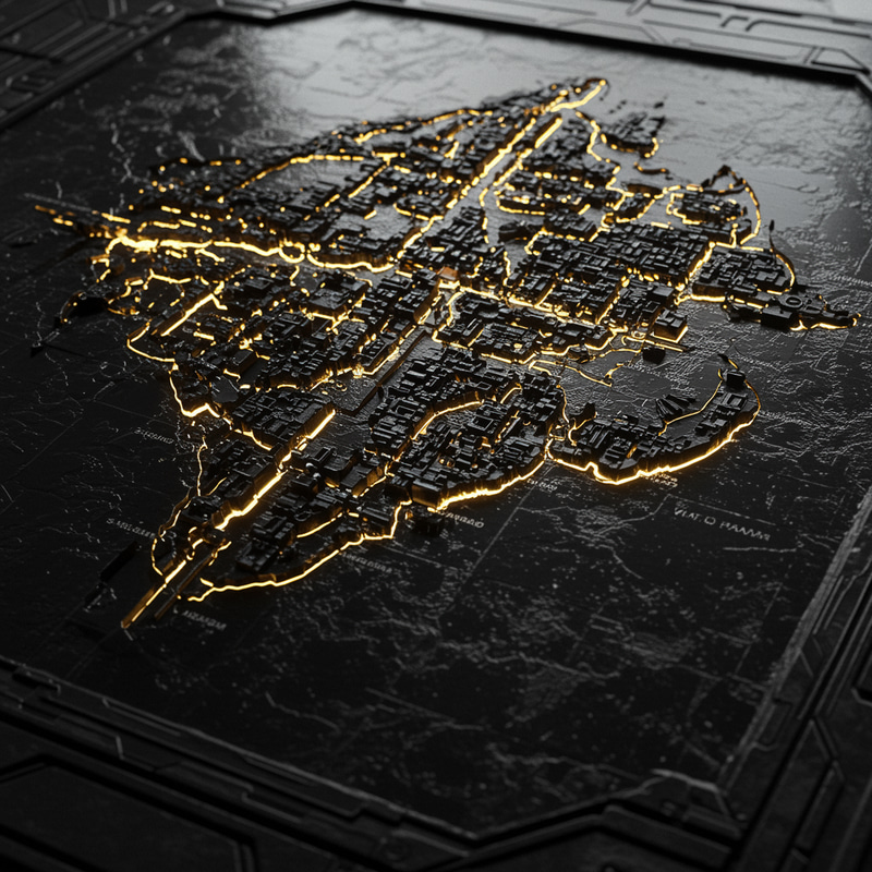 Futuristic Geographical Map Design