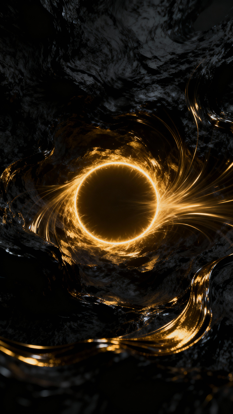 Vibrant Gold Halo on Black Texture | Energetic Pulse