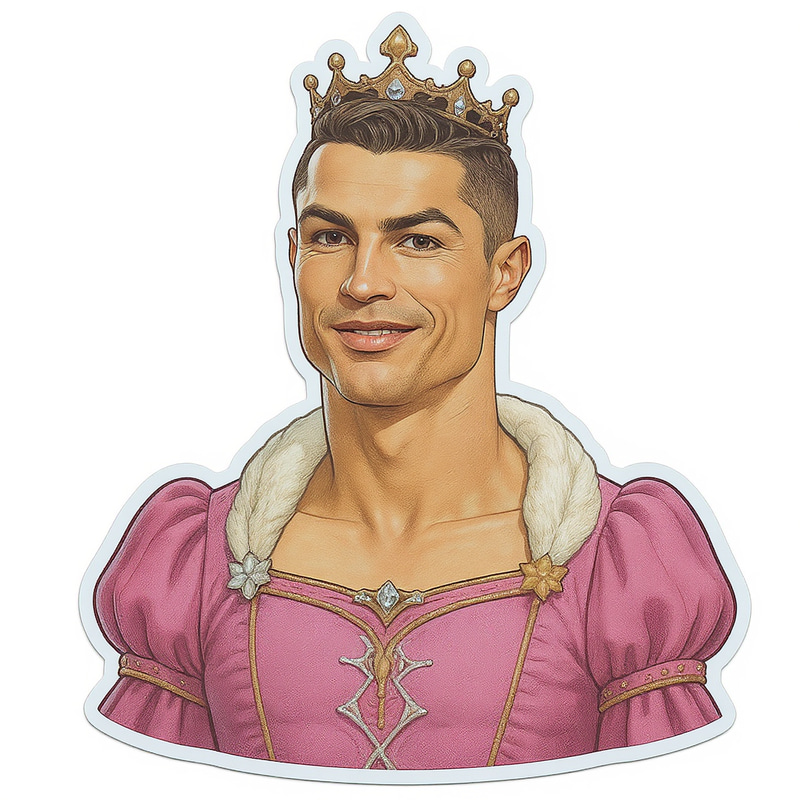 Cristiano Ronaldo as a Fairy Tale Princess Sticker Cristiano Ronaldo as a Fairy Tale Princess Sticker