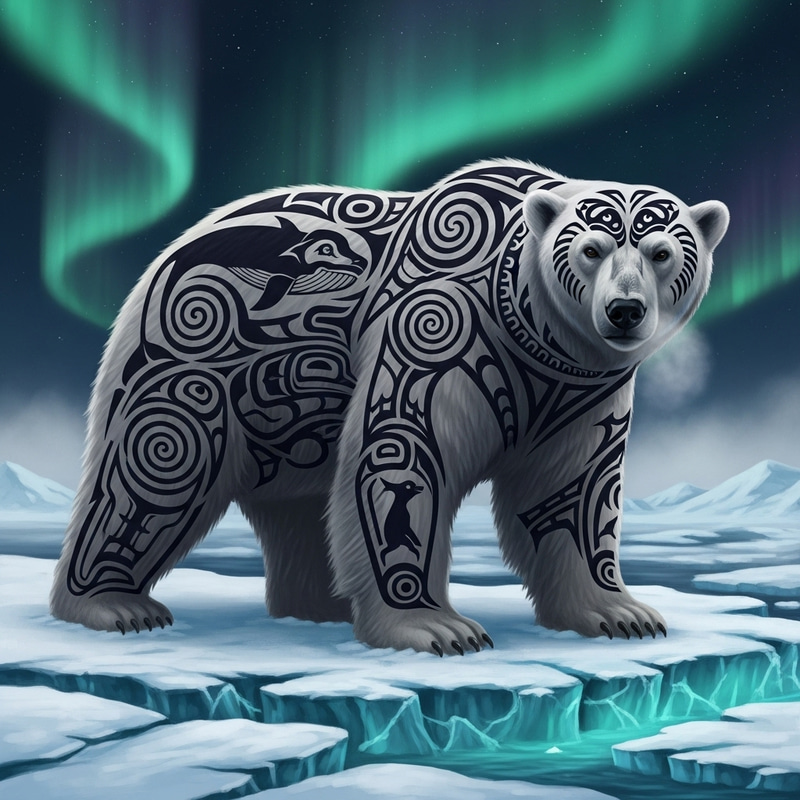 Tribal Art Inspired Polar Bear Designs Tribal Art Inspired Polar Bear Designs