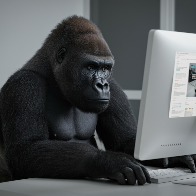 Bored Gorilla at Computer - Fun Facts & Insights Bored Gorilla at Computer - Fun Facts & Insights