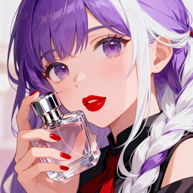 Cute Anime Girl Holding Luxury Perfume