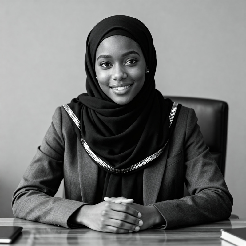 Professional Black Muslim Girl in Hijab Image