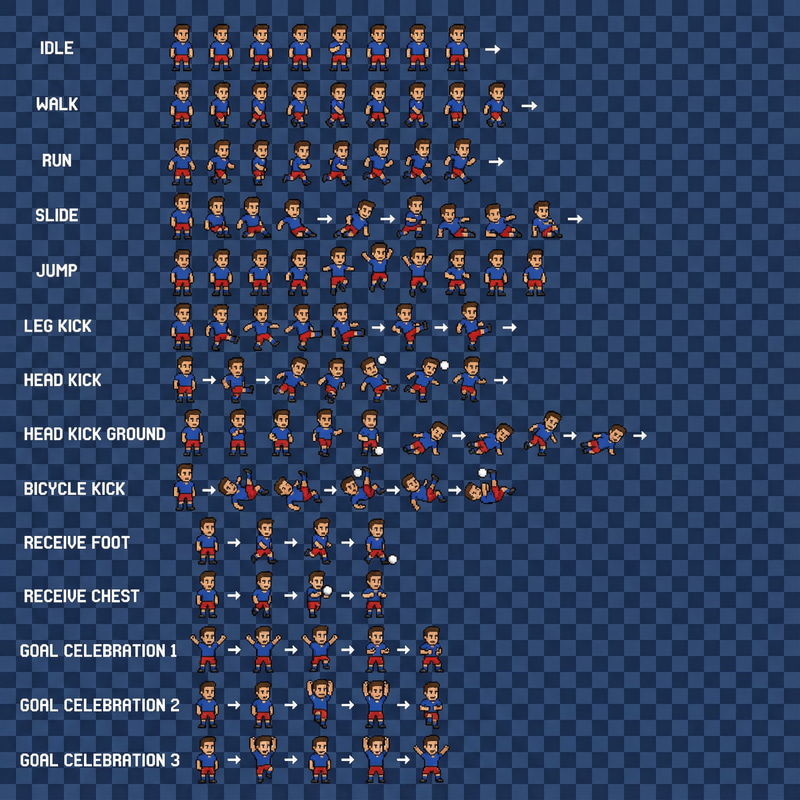 2D Soccer Sprite Sheet for Game Development 2D Soccer Sprite Sheet for Game Development