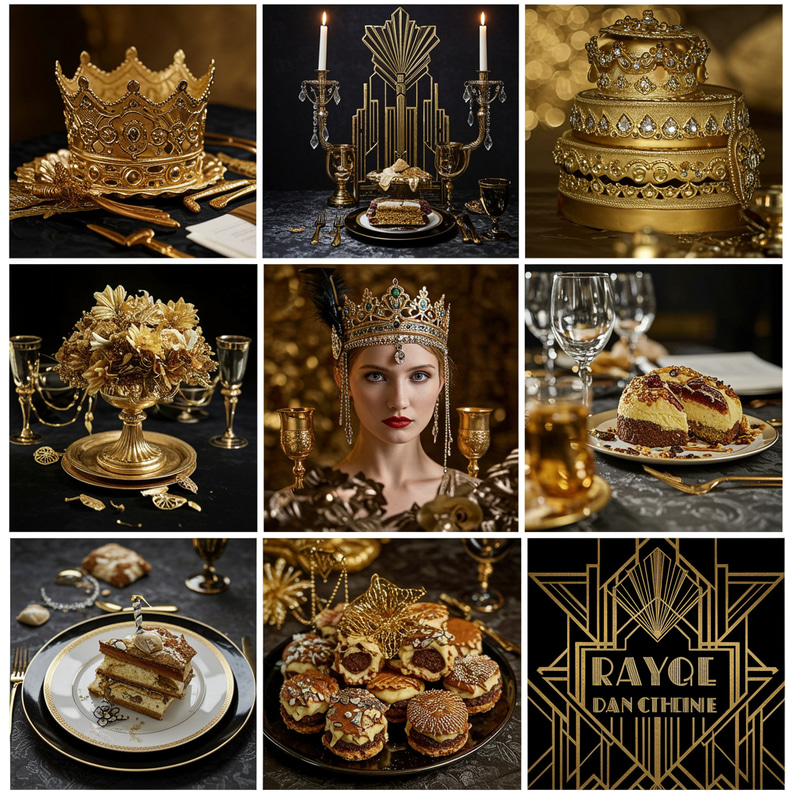 1920s Royal Fashion & Banquet Mood Board Showcase