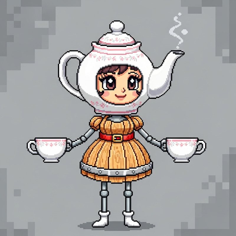 Teapot Girl Pixel Character Art Teapot Girl Pixel Character Art
