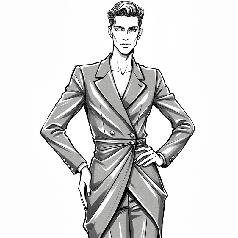 Stylish Dress Sketch of a Man Stylish Dress Sketch of a Man